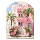 Pink Miami Artful Facades II - Asymmetric Metal Wall Art