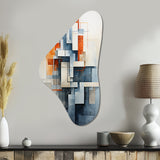 Colorful Mid Century Abstract Architectures I - Asymmetric Metal Wall Art