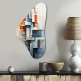 Colorful Mid Century Abstract Architectures I - Asymmetric Metal Wall Art