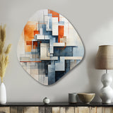 Colorful Mid Century Abstract Architectures I - Asymmetric Metal Wall Art