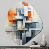 Colorful Mid Century Abstract Architectures I - Asymmetric Metal Wall Art