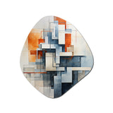 Colorful Mid Century Abstract Architectures I - Asymmetric Metal Wall Art