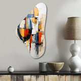 Colorful Mid Century Abstract Fusion I - Asymmetric Metal Wall Art