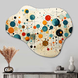 Green Beige Mid Century Abstract Retro IV - Asymmetric Metal Wall Art