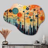 Colorful Mid Century Bold Breeziness III - Asymmetric Metal Wall Art