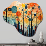 Colorful Mid Century Bold Breeziness III - Asymmetric Metal Wall Art