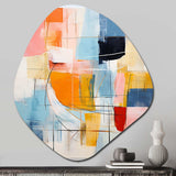 Pink Blue Mid Century Colorful Contrasts - Asymmetric Metal Wall Art