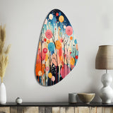 Colorful Mid Century Colorful Contrasts III - Asymmetric Metal Wall Art