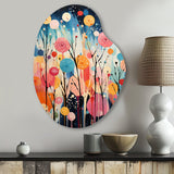 Colorful Mid Century Colorful Contrasts III - Asymmetric Metal Wall Art