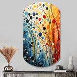 Colorful Mid Century Dynamic Duality III - Asymmetric Metal Wall Art