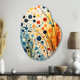 Colorful Mid Century Dynamic Duality III - Asymmetric Metal Wall Art