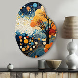 Colorful Mid Century Dynamic Duality V - Asymmetric Metal Wall Art