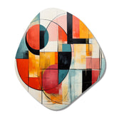 Blue Orange Mid Century Geometric Abstractions I - Asymmetric Metal Wall Art