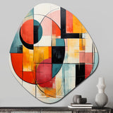 Blue Orange Mid Century Geometric Abstractions I - Asymmetric Metal Wall Art