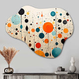 Orange Blue Mid Century Geometric Abstractions III - Asymmetric Metal Wall Art