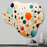 Orange Blue Mid Century Geometric Abstractions III - Asymmetric Metal Wall Art