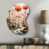 Colorful Mid Century Midcentury Mushroom Dreams II - Asymmetric Metal Wall Art