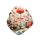 Colorful Mid Century Midcentury Mushroom Dreams II - Asymmetric Metal Wall Art