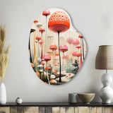 Colorful Mid Century Midcentury Mushroom Dreams II - Asymmetric Metal Wall Art