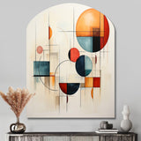 Colorful Mid Century Geometry Patchwork IV - Asymmetric Metal Wall Art