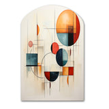 Colorful Mid Century Geometry Patchwork IV - Asymmetric Metal Wall Art