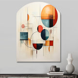 Colorful Mid Century Geometry Patchwork IV - Asymmetric Metal Wall Art