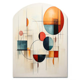 Colorful Mid Century Geometry Patchwork IV - Asymmetric Metal Wall Art