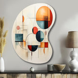 Colorful Mid Century Geometry Patchwork IV - Asymmetric Metal Wall Art