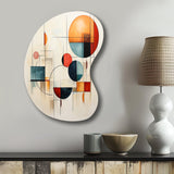 Colorful Mid Century Geometry Patchwork IV - Asymmetric Metal Wall Art