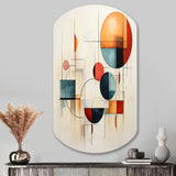 Colorful Mid Century Geometry Patchwork IV - Asymmetric Metal Wall Art