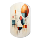 Colorful Mid Century Geometry Patchwork IV - Asymmetric Metal Wall Art