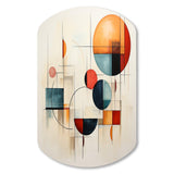 Colorful Mid Century Geometry Patchwork IV - Asymmetric Metal Wall Art