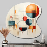 Colorful Mid Century Geometry Patchwork IV - Asymmetric Metal Wall Art