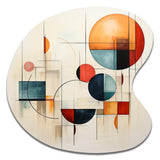 Colorful Mid Century Geometry Patchwork IV - Asymmetric Metal Wall Art