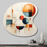 Colorful Mid Century Geometry Patchwork IV - Asymmetric Metal Wall Art