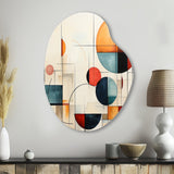 Colorful Mid Century Geometry Patchwork IV - Asymmetric Metal Wall Art