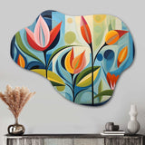 Green Mid Century Mod Nature II - Asymmetric Metal Wall Art