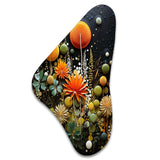 Orange Mid Century Natures Harmony II - Asymmetric Metal Wall Art