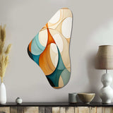 Orange Mid Century Organic Harmony I - Asymmetric Metal Wall Art