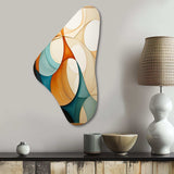 Orange Mid Century Organic Harmony I - Asymmetric Metal Wall Art