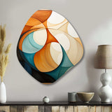 Orange Mid Century Organic Harmony I - Asymmetric Metal Wall Art