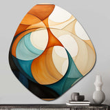 Orange Mid Century Organic Harmony I - Asymmetric Metal Wall Art