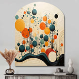 Orange Mid Century Organic Harmony II - Asymmetric Metal Wall Art