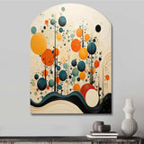 Orange Mid Century Organic Harmony II - Asymmetric Metal Wall Art