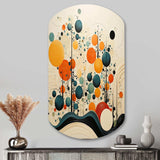 Orange Mid Century Organic Harmony II - Asymmetric Metal Wall Art