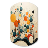 Orange Mid Century Organic Harmony II - Asymmetric Metal Wall Art