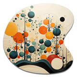 Orange Mid Century Organic Harmony II - Asymmetric Metal Wall Art