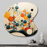 Orange Mid Century Organic Harmony II - Asymmetric Metal Wall Art