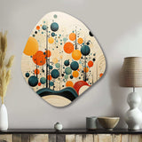 Orange Mid Century Organic Harmony II - Asymmetric Metal Wall Art