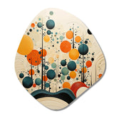 Orange Mid Century Organic Harmony II - Asymmetric Metal Wall Art